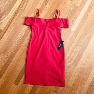 Bebe Sweetheart Neckline Dress Red Small NWT